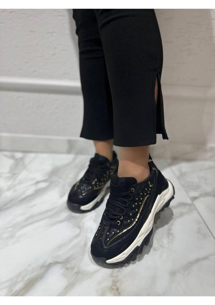 Mendels Siyah Troklu Kadın Sneakers