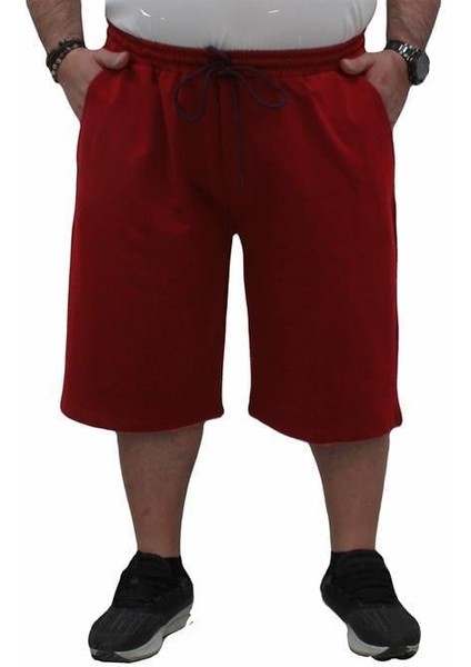 Büyük Beden Erkek Penye Şort Line 24626 Bordo fiyatları