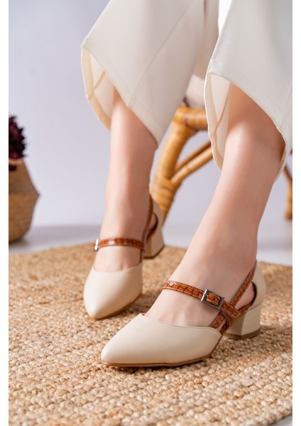 Kahve Topuk Boyu 35 Cm Kadın Topuklu Ayakkabı