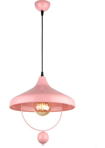 1 Göksel Tekli Avize Pembe 91-100 cm Modern E27 Pembe Metal Tek Ebat