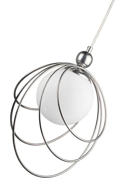 Bej Pescara Tekli Avize Krom Beyaz Cam Tek Ebat Modern 81-90 cm E27 Metal 1