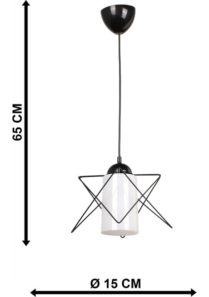 Tekli 2 Adet Modes Tekli Siyah-Beyaz Akrilik Siyah Metal E27 61-70 cm 1 Tek Ebat modelleri