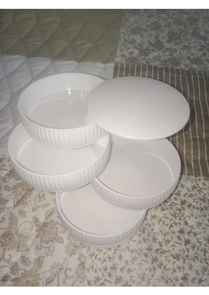 Beyaz 4 Katlı Döner Takı Organizeri - Takı Kutusu Organizer Alaska Saklama Kabı 0,38 ml fırsatları