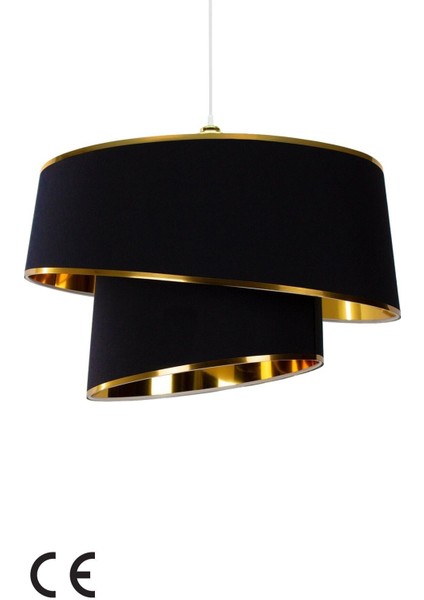 35 x 25 Altın Varaklı Orion Gold Avize E27 1 Kumaş Modern Siyah 35 - 50 Salon / Oturma Odası fiyatları