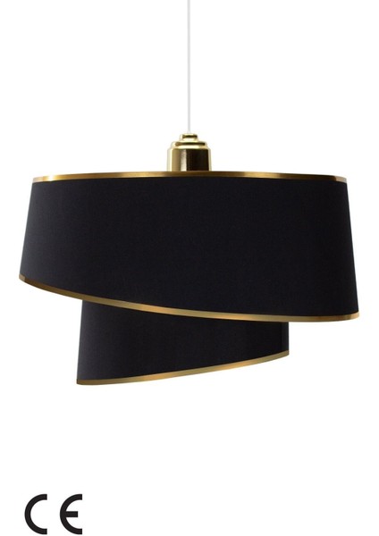 35 x 25 Altın Varaklı Orion Gold Avize E27 1 Kumaş Modern Siyah 35 - 50 Salon / Oturma Odası modelleri