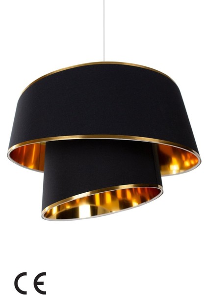 35 x 25 Altın Varaklı Orion Gold Avize E27 1 Kumaş Modern Siyah 35 - 50 Salon / Oturma Odası fırsatları
