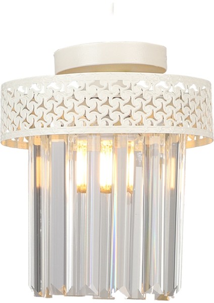 20 -34 cm Sitrus Tekli Beyaz Lux Kristal Taşlı Tavan Montaj Avize Metal 1 Beyaz Modern Tek Ebat E27 fiyatları