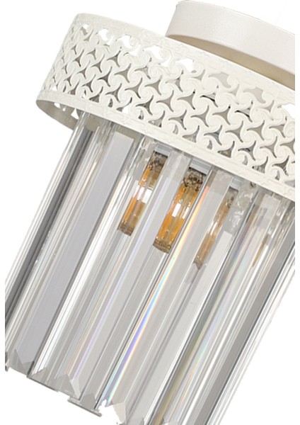 20 -34 cm Sitrus Tekli Beyaz Lux Kristal Taşlı Tavan Montaj Avize Metal 1 Beyaz Modern Tek Ebat E27 fırsatları