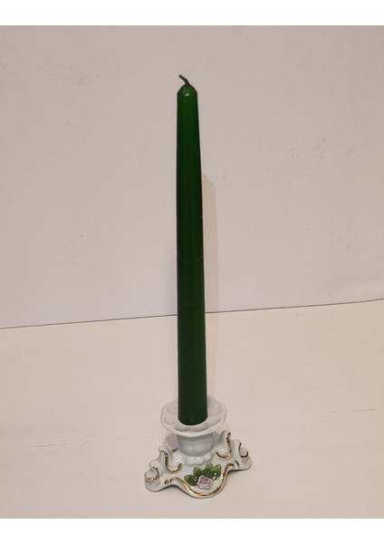 Ikili Yaldızlı Şamdan Mum 2X25CM Yeşil