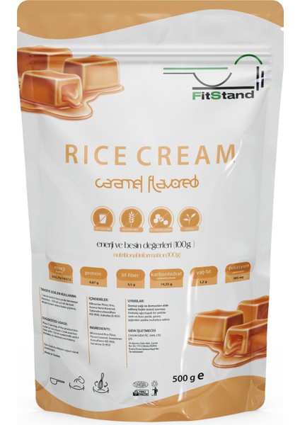 Rice Cream  Pirinç Kreması - Karamel Aromalı Pirinç Unu 500 gr