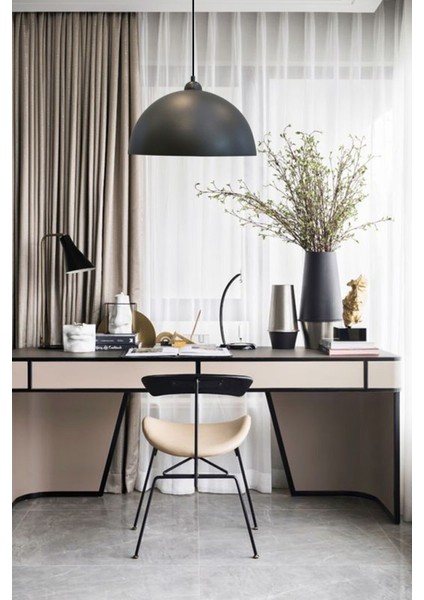 Siyah Luppo Modern Tasarım Metal Siyah Içi Siyah Cafe - Mutfak Tekli Avize Modern E27 Metal 1 Mutfa