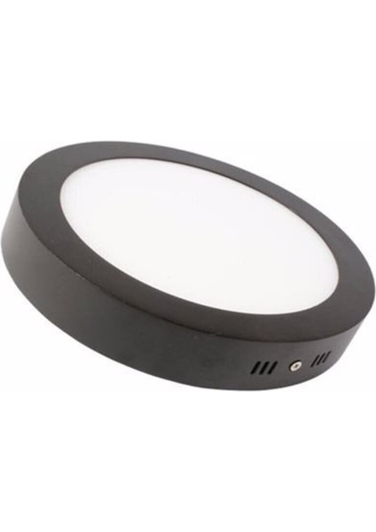 Siyah LED Tavan Wc Kiler Ofis Lambası 18 W Yuvarlak Armatür Sıva Üstü Siyah Kasa Beyaz Işık 6500 K fırsatları