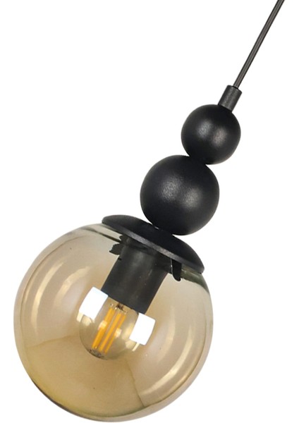 1 Sonsuz Tekli Avize Siyah Bal Cam Tekli 61-70 cm E27 Tek Ebat Siyah Metal fırsatları