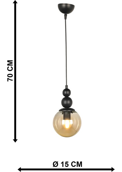 1 Sonsuz Tekli Avize Siyah Bal Cam Tekli 61-70 cm E27 Tek Ebat Siyah Metal indirimleri