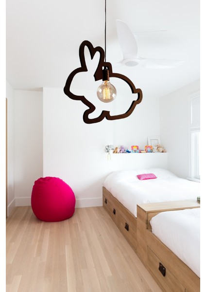 Ahşap Bunny Tavşan Ahşap Çocuk Bebek Odası Avize Dekoratif Sarkıt Ahşap Lüks Rustik Modern Dekorati modelleri
