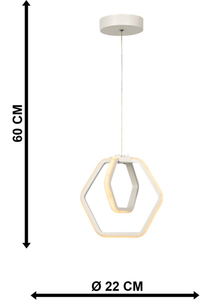 51-60 cm Alena 3 Renk Ledli Tekli Avize Beyaz 1 LED Alüminyum Tek Ebat Modern Beyaz indirimleri