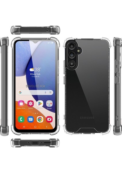 Samsung Galaxy A14 Kılıf Anti Şok Köşe Korumalı Şeffaf Silikon