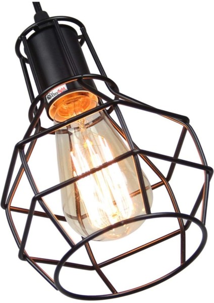 Siyah 3 Adet Zara One Black Antre, Koridor, Sarkıt Avize 51-60 cm 1 Modern E27 Metal 70 x 25