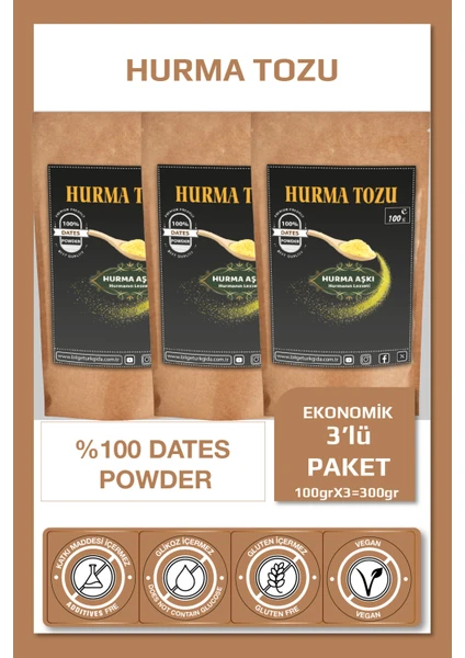 Hurma Aşkı Hurma Tozu 3 x 100 gr