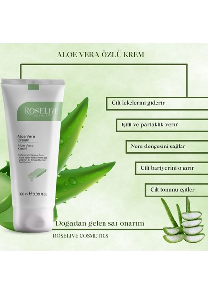 Doğal Aloe Vera El Yüz ve Vücut Kremi & Nemlendirici ve Ferahlatıcı Cilt Bakım Kremi 100 ml fiyatları