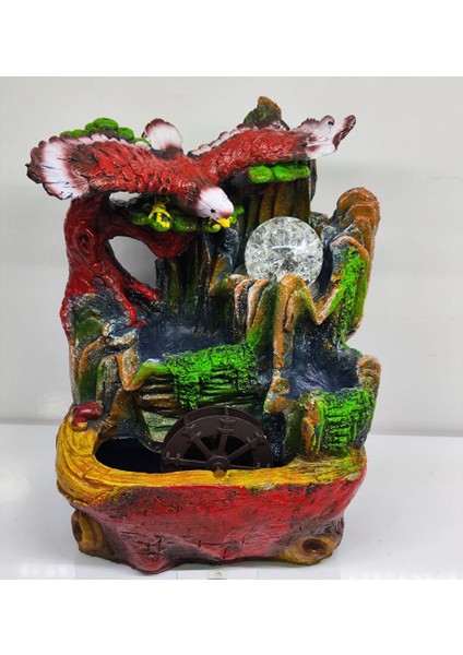 Dekoratif Kartal Tasarımlı Renkli LED Işıklı Su ŞELALESI-1918