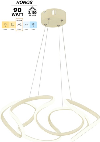 Ledli Honos Krem Modern Sarkıt LED Avize Salon Mutfak Oda Hol Ledli Avize Metal Bej 45 x 45 LED 81- fiyatları