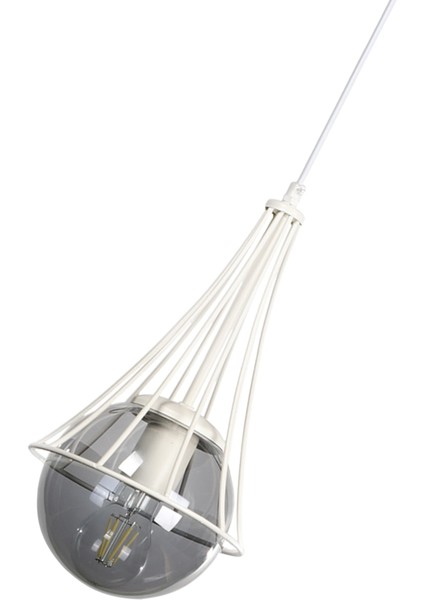 Tekli Lapis Tekli Beyaz-Füme Glop Camlı Avize Tek Ebat 1 71-80 cm E27 Beyaz Metal fırsatları