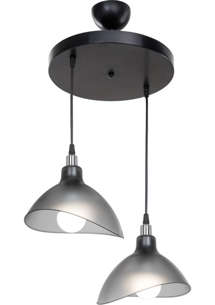 Plastik Esta Ikili Avize Füme Yatak Odası Oturma Odası Salon Mutfak Hol E27 Gri 2 30 Modern 61-70 C fiyatları