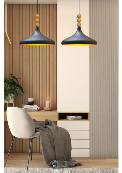 101-120 cm Siyah Champion Ahşap Boncuklu Tekli Avize Sarkıt Salon Mutfak Butik Lamba Aydınlatma Avi modelleri