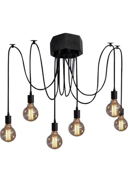 6 Ahtapot Avize Modelleri 6'lı Avize Kahverengi