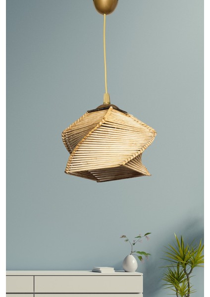 20 -34 cm Stylo Handmade Tekli Sarkıt Natural Hnmd-42 1 Bej E27 Tekli Metal