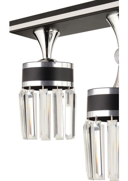E27 Derin 3 Lü Siyaha Krom Yaldızlı Kristal Taş Modern Avize 3 Siyah Taşlı Metal fiyatları