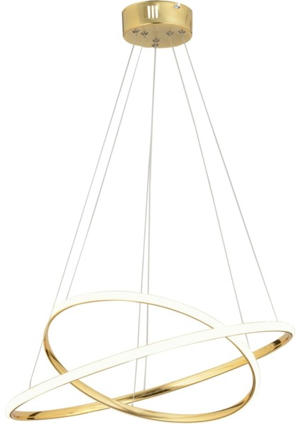 1 Alex Gold 2 Li Ledli Avize 30*40 cm Çap Alüminyum 90 Modern 81-90 cm Altın LED Salon / Oturma Oda