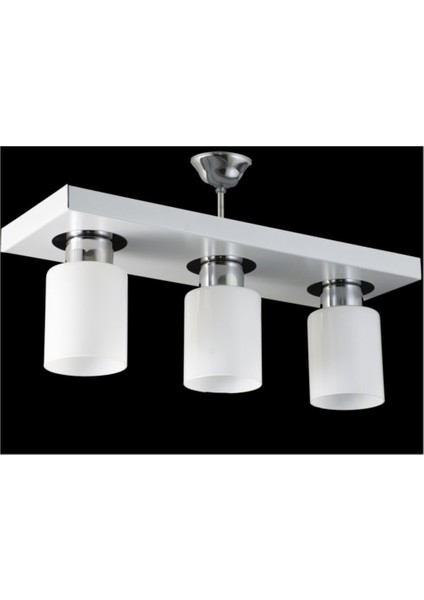Metal Üçlü Modern Spor Model Dikdörtgen Tepsi Beyaz Avize 30 Beyaz 3 Modern E27 fiyatları