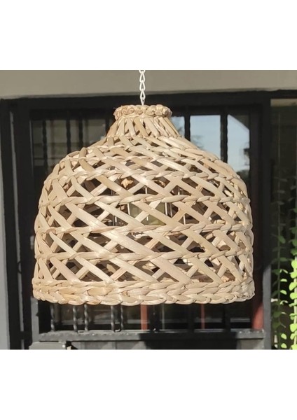 20 -34 cm Hasır Dekoratif Bahçe / Salon / Antre / Mutfak Avize 30CM - Rattan - Bambu - Bohem 1 E27