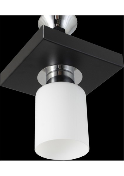 E27 Tekli Modern Spor Model Kare Tepsi Siyah Avize Beyaz Modern Metal 1 fiyatları