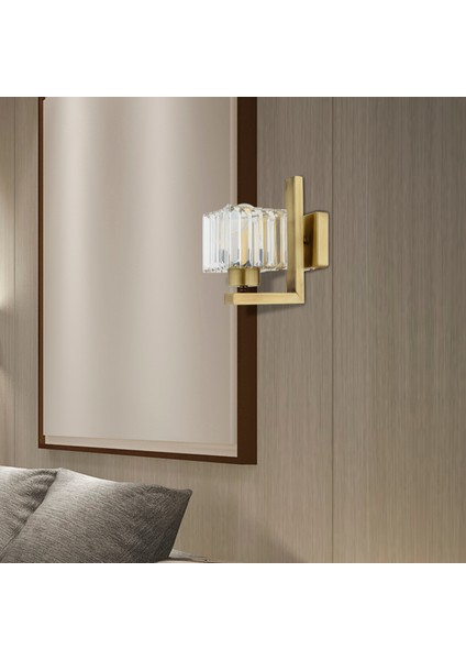E27 Rivia Eskitme Taşlı Kristal Taşlı Duvar Lambası Yatak Odası-Yatak Başı-Salon Için Aplik Metal 1