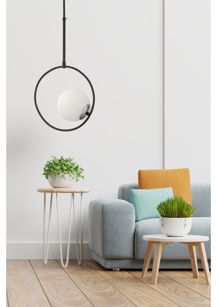 Siyah Eric Tekli Krom Beyaz Camlı Modern Sarkıt Mutfak Salon Sarkıt Avize E27 1 Modern Metal Mutfak fiyatları
