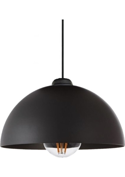 Rustik Retro Rustik Model Modern Metal Tekli Siyah Sarkıt Avize Cafe 1 E27 Metal Siyah