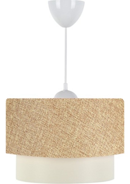 Ahşap 3'lü Set Avize ve Komodin Üstü Ahşap Abajur Kumbeji E27 1 51-60 cm Bej 32 x 55 Şapkalı modelleri