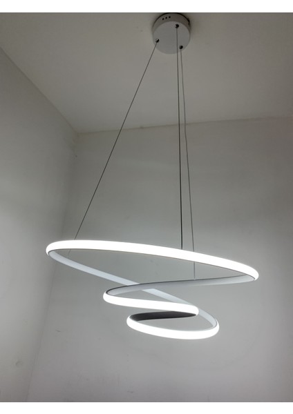 Gu5.3 Minel Dekor Sarkıt Halka Model LED50 Cm, Tavan Lambası, Modern Aydınlatma,dekoratif Şık Avize