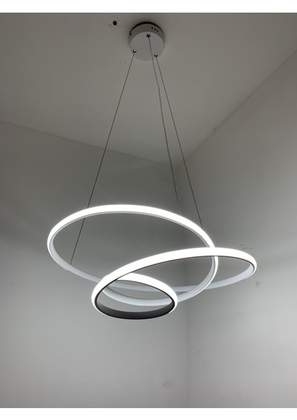 Gu5.3 Minel Dekor Sarkıt Halka Model LED50 Cm, Tavan Lambası, Modern Aydınlatma,dekoratif Şık Avize