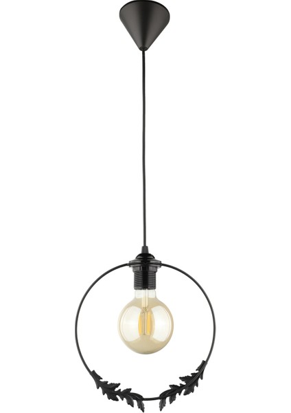 81-90 cm 4 Adet Haliç Tekli Avize Siyah Modern Tek Ebat Siyah 1 Metal E27
