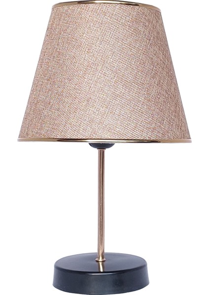 E27 Myk Avize ve Abajur Seti Koyu Bej MA12 Modern 71-80 cm Kumaş Altın 1 30 Salon / Oturma Odası