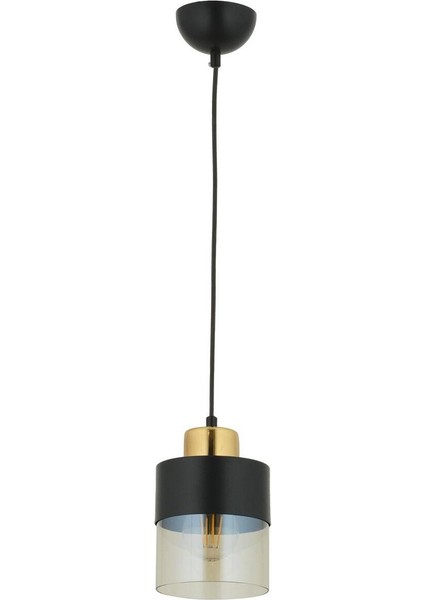 Modern Boris Tekli Siyah Gold Modern Retro Sarkıt Mutfak Salon Sarkıt Avize 1 E27 Metal Siyah Mutfa