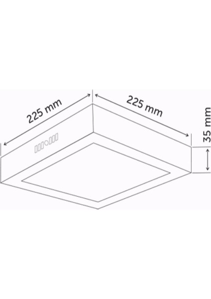 LED LED Tavan Wc Kiler Ofis Lambası 18 W Kare Armatür Sıva Üstü Siyah Kasa Sarı Işık 2700 K 220 V 1