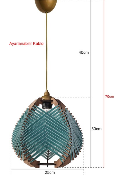 Mavi Lierre Handmade Sarkıt Avize Mavi Eskitme