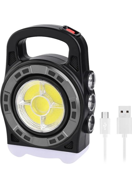 İsg Store Ledli 20 Watt 3 Kademeli Şarj Edilebilir USB Çıkışlı Solar Lamba