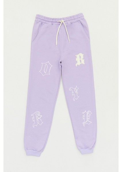 Baskılı Beli Lastikli Jogger Kız Çocuk Eşofman Altı