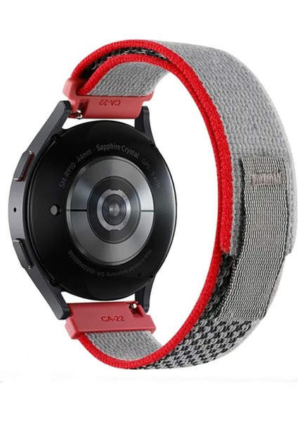 20 mm Universal Trail Loop Cırtlı Bant Kordon Gri Kırmızı